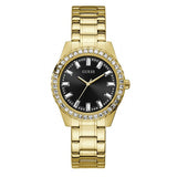 Buy Shop Guess Sparkler Diamonds Black Dial Gold Steel Strap Watch for Women - GW0111L2 USA Online