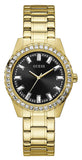 Buy Shop Guess Sparkler Diamonds Black Dial Gold Steel Strap Watch for Women - GW0111L2 USA Online