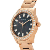 Buy Shop Guess Sparkler Diamonds Black Dial Rose Gold Steel Strap Watch for Women - GW0111L3 USA Online
