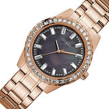 Buy Shop Guess Sparkler Diamonds Black Dial Rose Gold Steel Strap Watch for Women - GW0111L3 USA Online