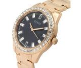 Buy Shop Guess Sparkler Diamonds Black Dial Rose Gold Steel Strap Watch for Women - GW0111L3 USA Online