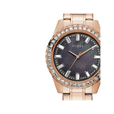 Buy Shop Guess Sparkler Diamonds Black Dial Rose Gold Steel Strap Watch for Women - GW0111L3 USA Online