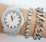 Buy Shop Guess Sparkler Diamonds Silver Dial Silver Steel Strap Watch for Women - GW0111L1 USA Online
