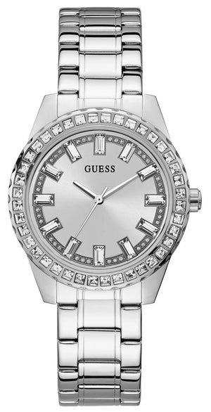 Buy Shop Guess Sparkler Diamonds Silver Dial Silver Steel Strap Watch for Women - GW0111L1 USA Online