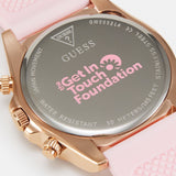 Buy Shop Guess Sparkling Chronograph Crystals Pink Dial Pink Silicone Strap Watch For Women - GW0032L4 USA Online