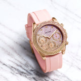Buy Shop Guess Sparkling Chronograph Crystals Pink Dial Pink Silicone Strap Watch For Women - GW0032L4 USA Online