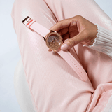 Buy Shop Guess Sparkling Chronograph Crystals Pink Dial Pink Silicone Strap Watch For Women - GW0032L4 USA Online