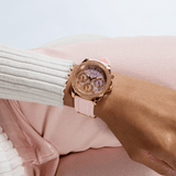 Buy Shop Guess Sparkling Chronograph Crystals Pink Dial Pink Silicone Strap Watch For Women - GW0032L4 USA Online