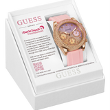 Buy Shop Guess Sparkling Chronograph Crystals Pink Dial Pink Silicone Strap Watch For Women - GW0032L4 USA Online