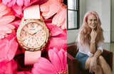 Buy Shop Guess Sparkling Diamonds Pink Dial Pink Rubber Strap Watch for Women - W0032L9 USA Online