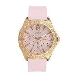 Buy Shop Guess Sparkling Diamonds Pink Dial Pink Rubber Strap Watch for Women - W0032L9 USA Online