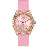 Buy Shop Guess Sparkling Diamonds Pink Dial Pink Rubber Strap Watch for Women - W0032L9 USA Online