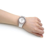 Buy Shop Guess Sparkling Silver Dial White Rubber Strap Watch For Women - GW0032L1 USA Online