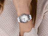 Buy Shop Guess Sparkling Silver Dial White Rubber Strap Watch For Women - GW0032L1 USA Online