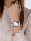 Buy Shop Guess Sparkling Silver Dial White Rubber Strap Watch For Women - GW0032L1 USA Online