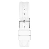 Buy Shop Guess Sparkling Silver Dial White Rubber Strap Watch For Women - GW0032L1 USA Online