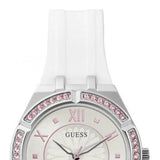 Buy Shop Guess Sparkling Silver Dial White Rubber Strap Watch For Women - GW0032L1 USA Online