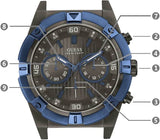 Buy Shop Guess Sport Analog Grey Dial Grey Steel Strap Watch for Men - W0377G5 USA Online