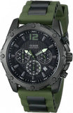 Buy Shop Guess Sport Chronograph Black Dial Green Silicone Strap Watch for Men - W0167G4 USA Online