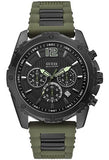 Buy Shop Guess Sport Chronograph Black Dial Green Silicone Strap Watch for Men - W0167G4 USA Online