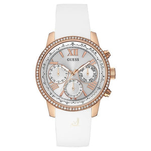 Buy Shop Guess Sport White Dial White Rubber Strap Watch For Women - W0616L1 USA Online