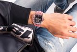 Buy Shop Guess Sporting Black Dial Pink Rubber Strap Watch for Men - GW0032G1 USA Online