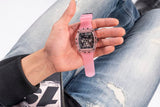 Buy Shop Guess Sporting Black Dial Pink Rubber Strap Watch for Men - GW0032G1 USA Online