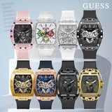Buy Shop Guess Sporting Black Dial Pink Rubber Strap Watch for Men - GW0032G1 USA Online