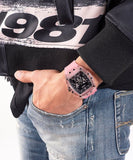 Buy Shop Guess Sporting Black Dial Pink Rubber Strap Watch for Men - GW0032G1 USA Online