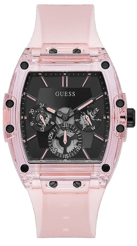 Buy Shop Guess Sporting Black Dial Pink Rubber Strap Watch for Men - GW0032G1 USA Online