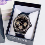 Buy Shop Guess Starlight Black Dial Black Rubber Strap Watch for Women - W0846L1 USA Online