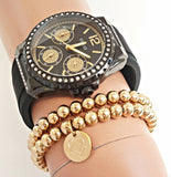 Buy Shop Guess Starlight Black Dial Black Rubber Strap Watch for Women - W0846L1 USA Online