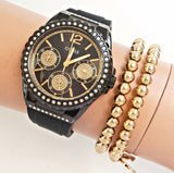 Buy Shop Guess Starlight Black Dial Black Rubber Strap Watch for Women - W0846L1 USA Online