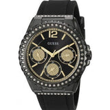 Buy Shop Guess Starlight Black Dial Black Rubber Strap Watch for Women - W0846L1 USA Online