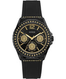 Buy Shop Guess Starlight Black Dial Black Rubber Strap Watch for Women - W0846L1 USA Online