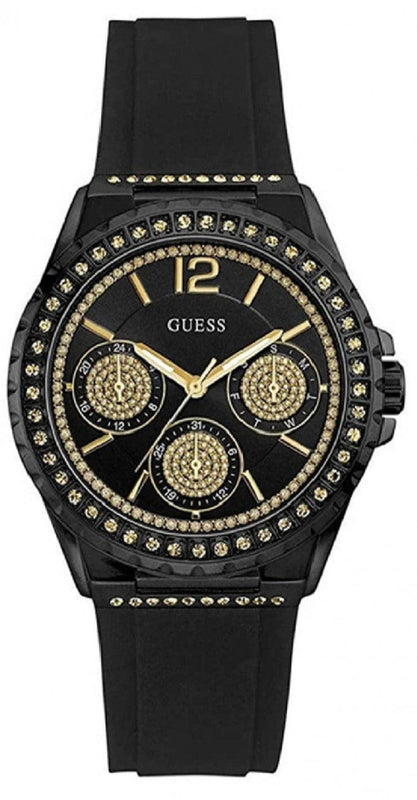 Buy Shop Guess Starlight Black Dial Black Rubber Strap Watch for Women - W0846L1 USA Online