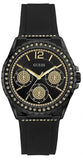 Buy Shop Guess Starlight Black Dial Black Rubber Strap Watch for Women - W0846L1 USA Online