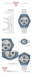 Buy Shop Guess Starlight Diamonds Silver Dial White Rubber Strap Watch for Women - W0846L7 USA Online