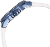 Buy Shop Guess Starlight Diamonds Silver Dial White Rubber Strap Watch for Women - W0846L7 USA Online