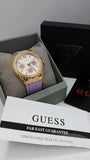 Buy Shop Guess Starlight Diamonds White Dial Purple Rubber Strap Watch for Women - W0846L6 USA Online