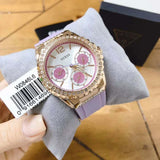 Buy Shop Guess Starlight Diamonds White Dial Purple Rubber Strap Watch for Women - W0846L6 USA Online