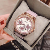 Buy Shop Guess Starlight Diamonds White Dial Purple Rubber Strap Watch for Women - W0846L6 USA Online