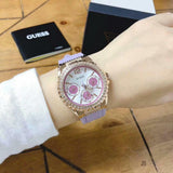 Buy Shop Guess Starlight Diamonds White Dial Purple Rubber Strap Watch for Women - W0846L6 USA Online