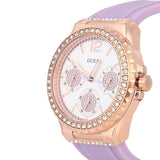 Buy Shop Guess Starlight Diamonds White Dial Purple Rubber Strap Watch for Women - W0846L6 USA Online