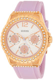 Buy Shop Guess Starlight Diamonds White Dial Purple Rubber Strap Watch for Women - W0846L6 USA Online