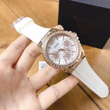 Buy Shop Guess Starlight Diamonds White Dial White Rubber Strap Watch for Women - W0846L5 USA Online