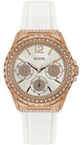 Buy Shop Guess Starlight Diamonds White Dial White Rubber Strap Watch for Women - W0846L5 USA Online