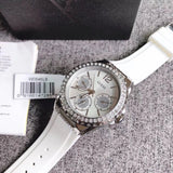 Buy Shop Guess Starlight Multifunction Diamonds White Dial White Rubber Strap Watch for Women - W0846L8 USA Online