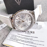 Buy Shop Guess Starlight Multifunction Diamonds White Dial White Rubber Strap Watch for Women - W0846L8 USA Online