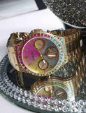 Buy Shop Guess Sugarrush Quartz Multicolor Dial Gold Steel Strap Watch For Women - GW0258L1 USA Online